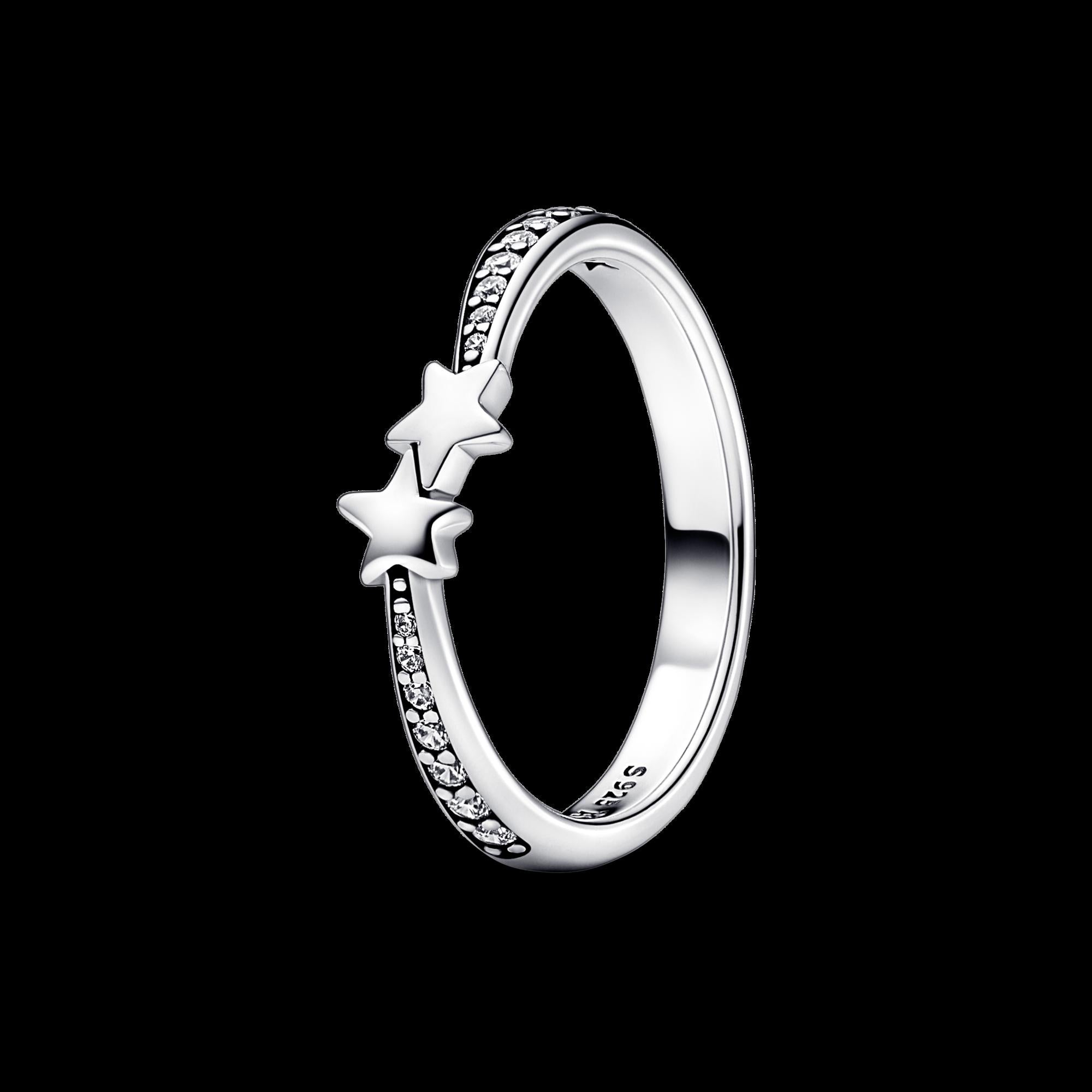Celestial Blue Sparkling Moon Ring