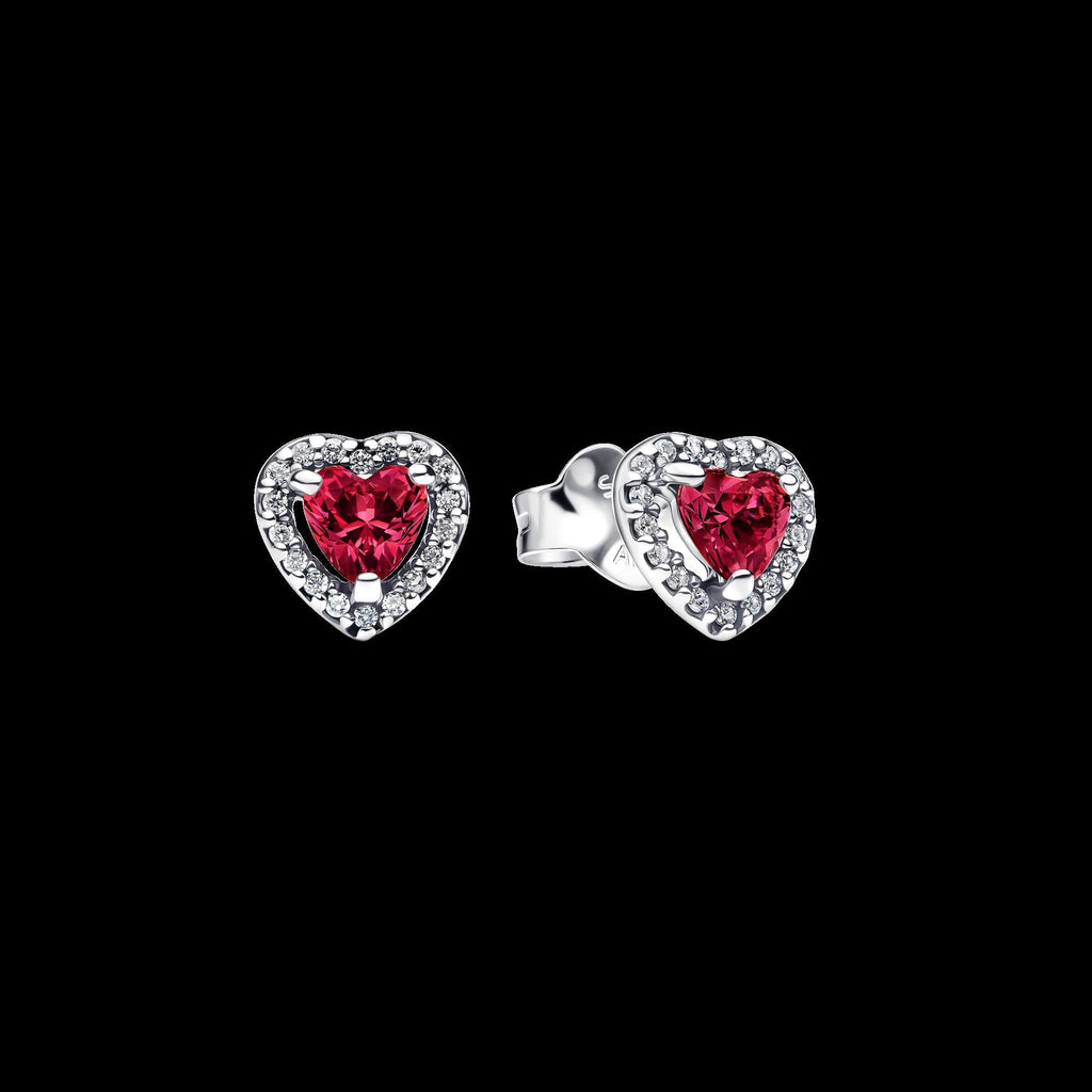 Elevated Pink Heart Stud Earrings