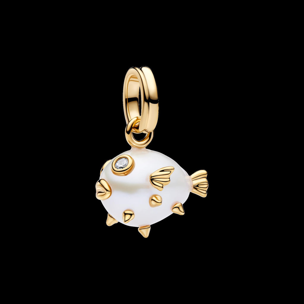 Treated Freshwater Cultured Baroque Pearl Padlock Dangle Charm
