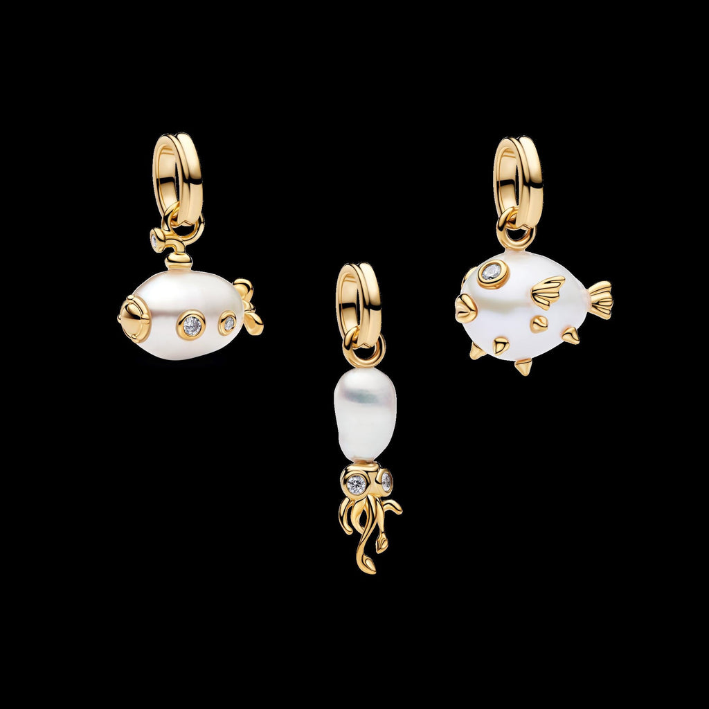Treated Freshwater Cultured Baroque Pearl Mushroom Dangle Charm